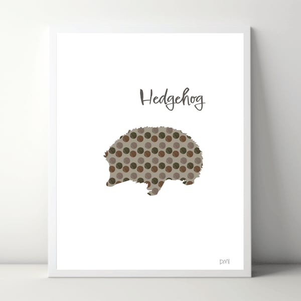 Spotty Hedgehog A4 Art Print