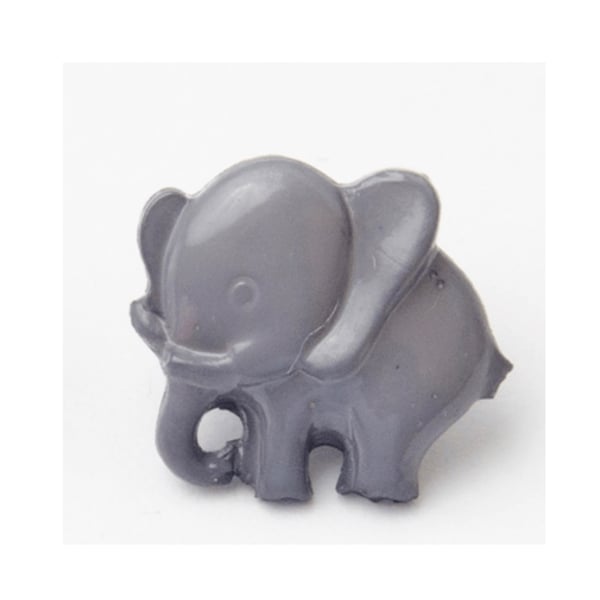 10 grey baby elephant buttons 14mm