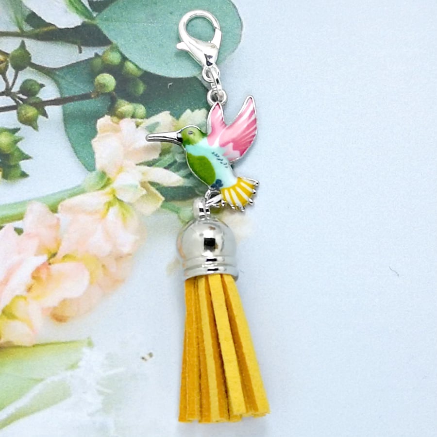 Bird Tassel Bag Charm - Yellow