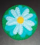 Five Petal Flower Blue Felt Coaster - Image 1