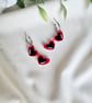 Red Heart Sunglasses Acrylic Earrings -  Retro Hoop Dangles - Image 9