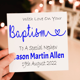 Nephew Baptism Card, Congratulations for Baptism, Baptism Card, Christening Card