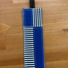 Patchwork bookmark is blue