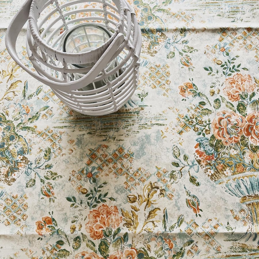 Pastel colours heavy cotton tablecloth 