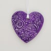 Purple heart clay hanging decoration 