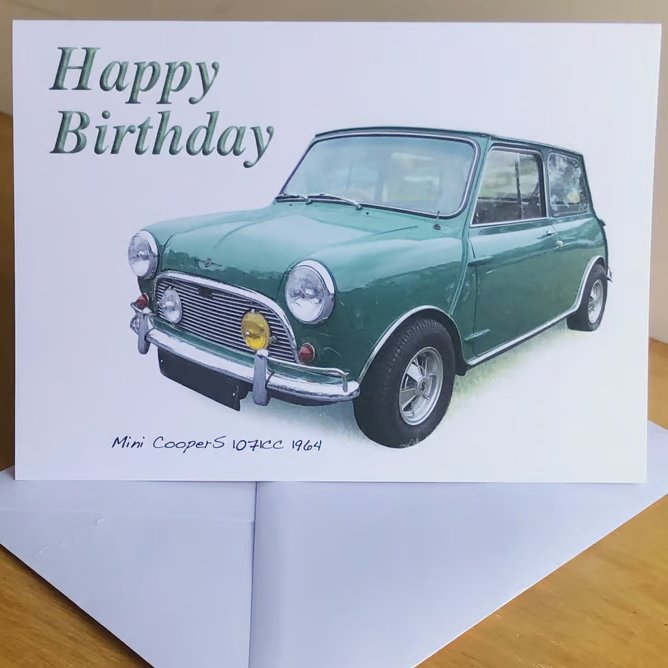 Mini Cooper S 1071cc 1964 - Greeting Cards for the Mini Cooper enthusiast