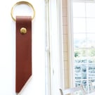 Leather Keyring Italian Vegetable-Tanned Leather - Handmade in Cornwall 