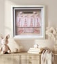 Personalized New Baby Shadow Box Frame: Pink Bear Theme