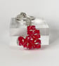 Handbag Charm, Red Crystal Heart, with a Chainmaille Chain and Keyring - Image 1