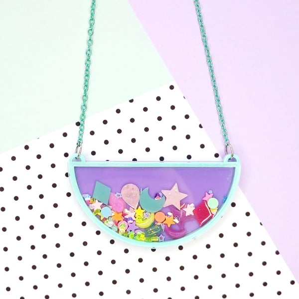 Acrylic Statement Shaker Necklace