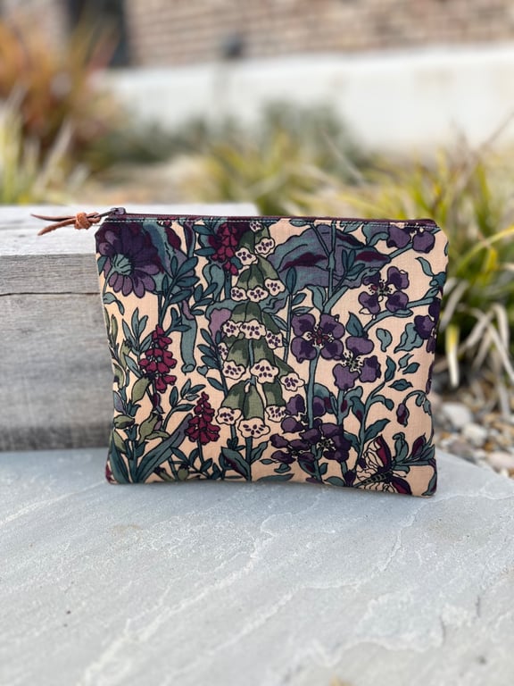 Vintage Liberty Penelope zip pouch with corduroy back