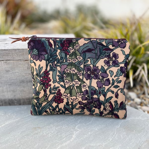 Vintage Liberty Penelope zip pouch with corduroy back