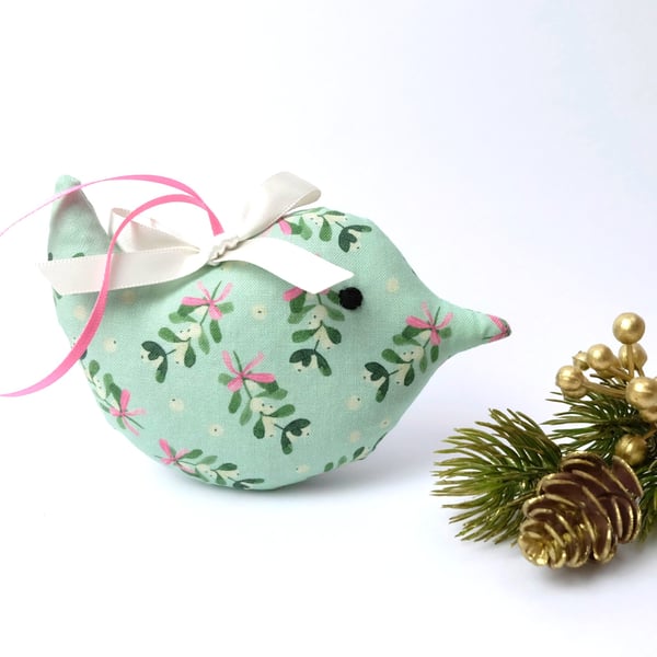 Christmas Mini Lavender Bird in Mint Mistletoe Fabric