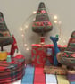 Folk inspired Christmas tree - dark red bobbin.  - Image 5
