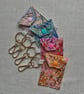 Lip Gloss Lipstick Keyring Pouch Japanese Turquoise Tiny Blossoms - Image 4