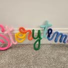 Storytime Knitted crochet wire sign