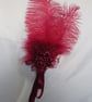 Burgundy Regency Feather Fascinator – Merlot Ostrich Feather & Ribbon Hair Clip - Image 5