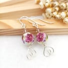 Floral Earrings - Plum Rose Porcelain Drop Earrings - Special Occasion 