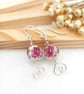 Floral Earrings - Plum Rose Porcelain Drop Earrings - Special Occasion 
