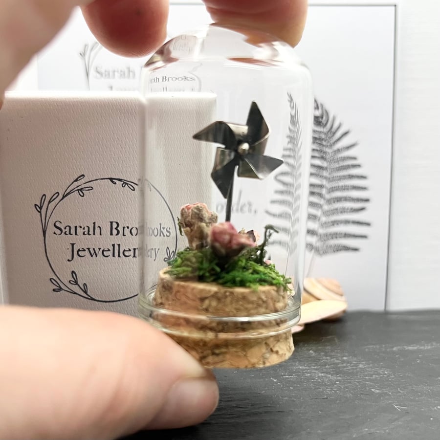 Sterling Silver Mini Pinwheel Bell Jar