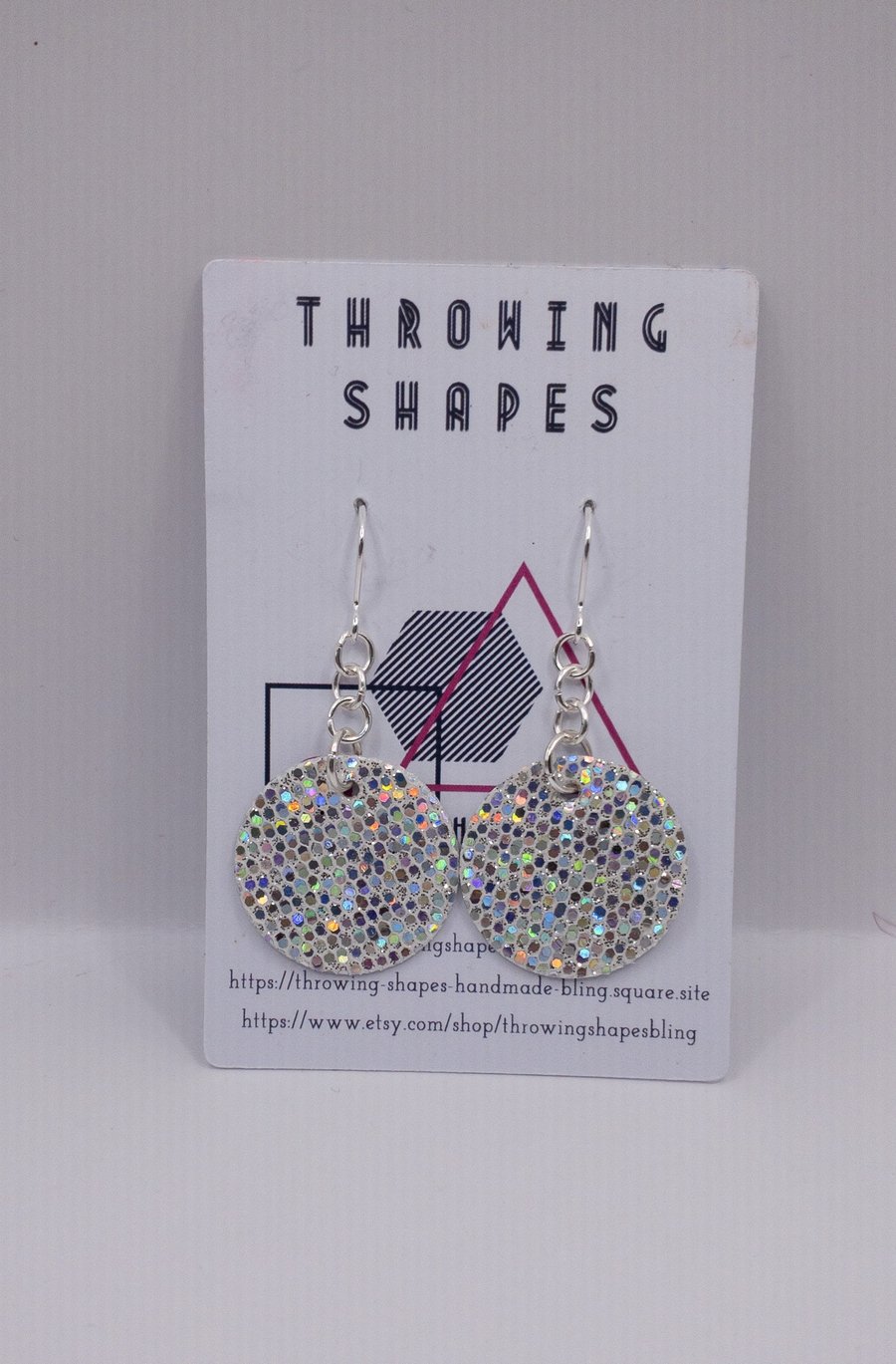 Elegant Even smaller disco diva faux leather earrings, disco glitter ball inspir