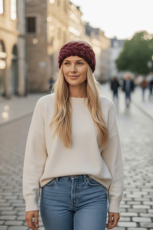 Cable knit chunky headband