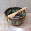 Pate dish dip bowl juniper wood spreader knife 