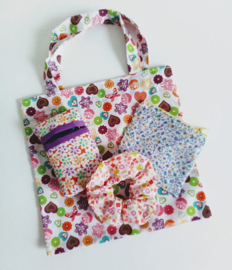 Beautiful Bundle Gift set, gift bag, scrunchie, purse, tissue holder, Gift 