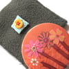 SALE Orange flower mirror and pouch