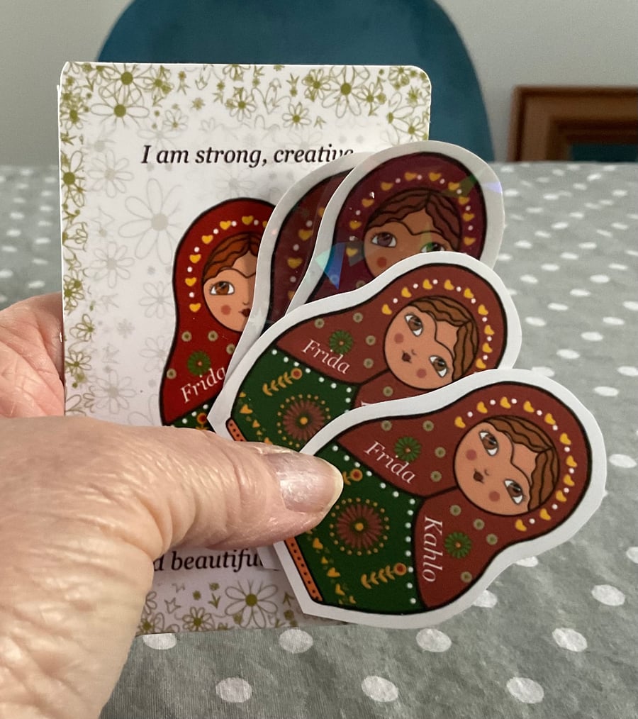 Frida Kahlo Russian doll stickers set