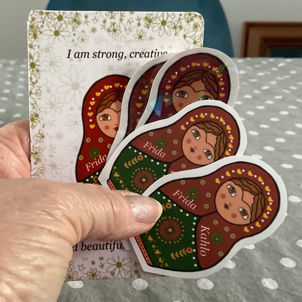 Frida Kahlo Russian doll stickers set