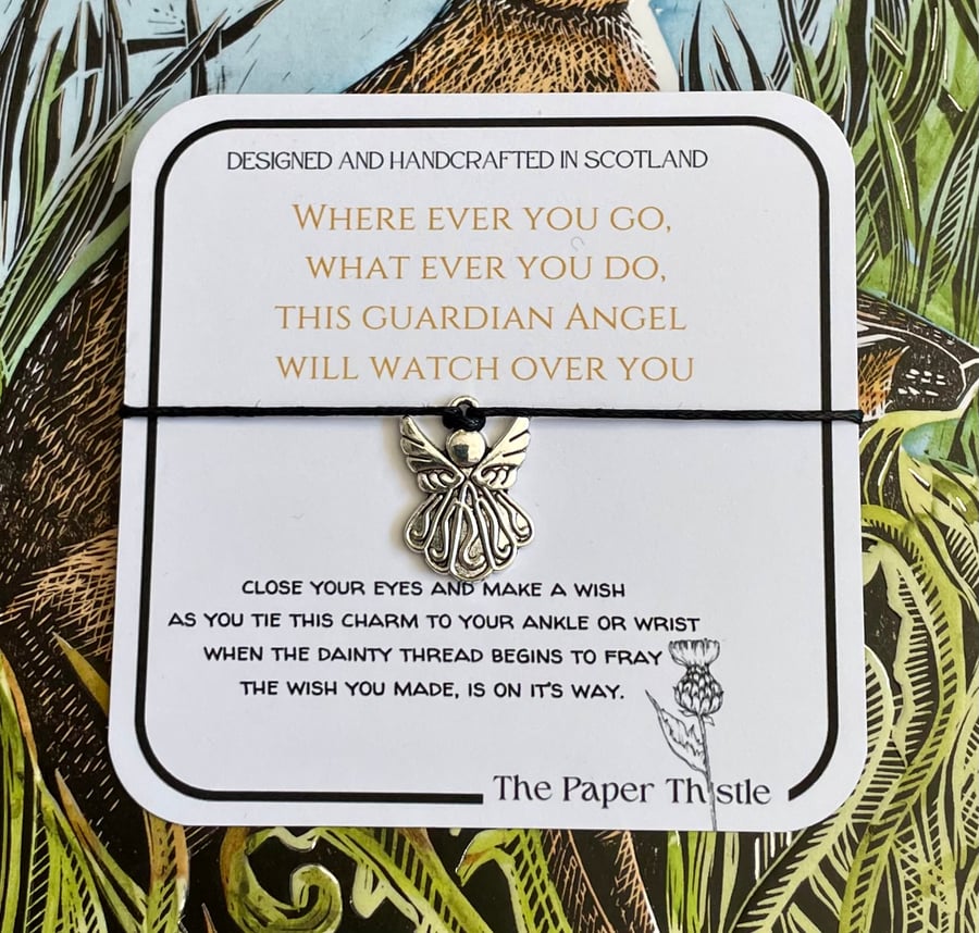  Guardian Angel Charm Wish Strings -personalised