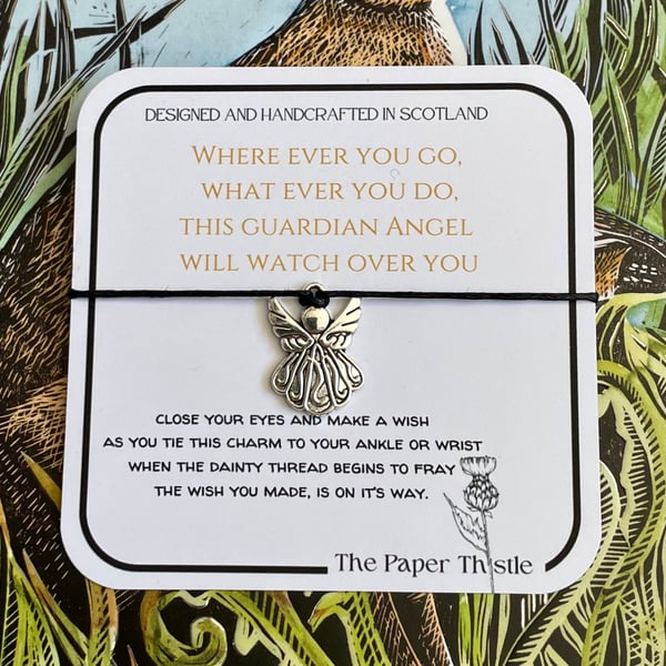  Guardian Angel Charm Wish Strings -personalised