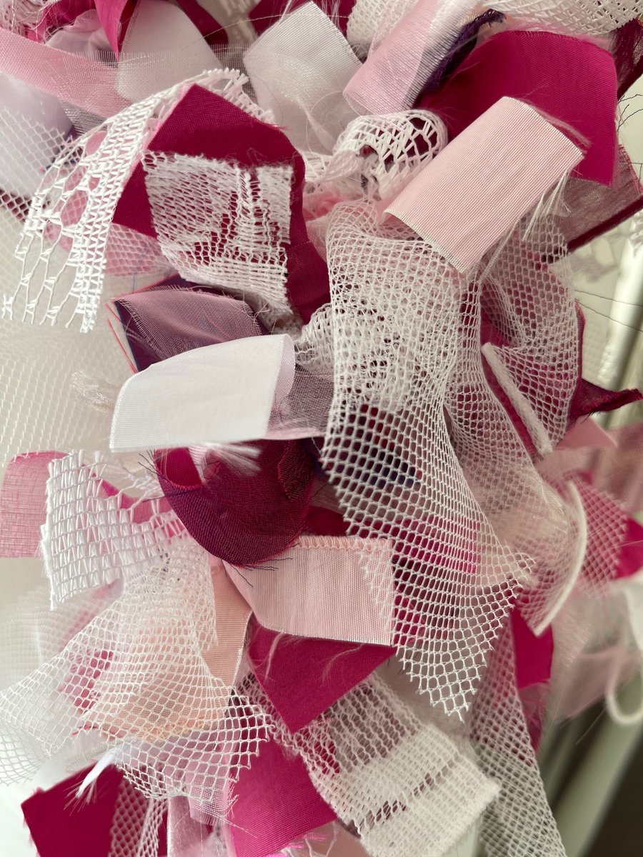 Rag swag, pink rag swag, shabby chic swag