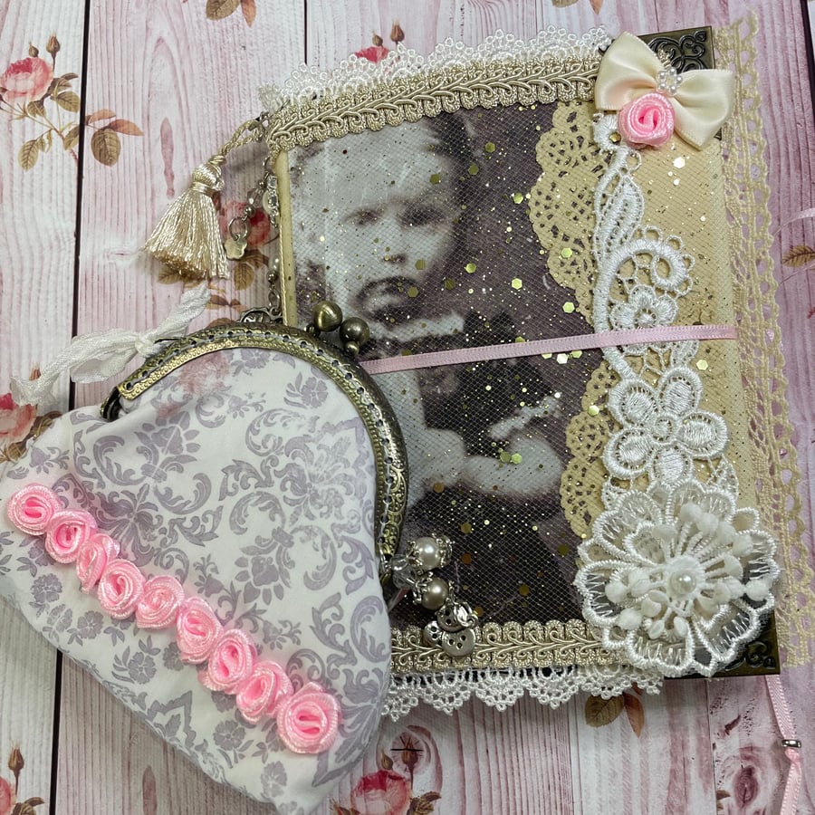 Journal - Lady Grey Journal and coin purse by Carolee Crafts PB10 - 0003
