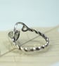 Silver Twist Ring with Moss Aquamarine Gemstone March Birthstone Adjustable - Image 8