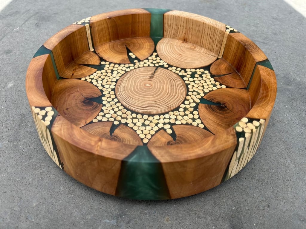 Handcrafted Wooden & Resin Art Bowl – A One-of-a-Kind Statement Piece