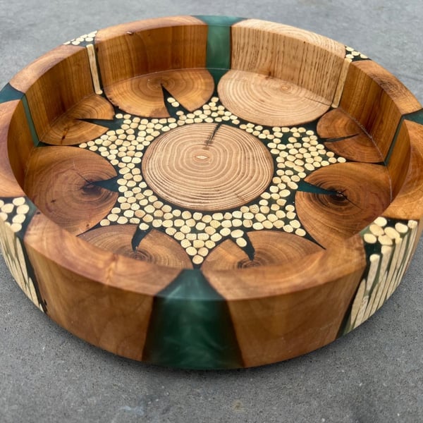 Handcrafted Wooden & Resin Art Bowl – A One-of-a-Kind Statement Piece
