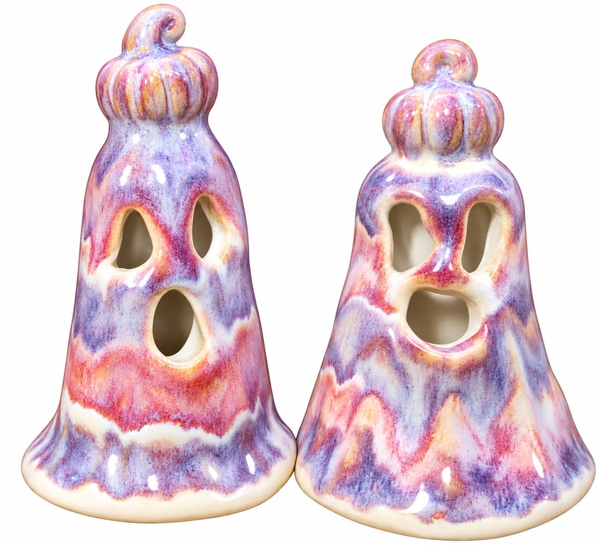 Handmade Ceramic Ghost Incense Holders – Matching Pair 