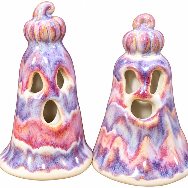 Handmade Ceramic Ghost Incense Holders – Matching Pair 