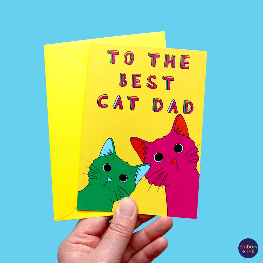 Best Cat Dad card by Embers and Ink