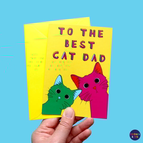 Best Cat Dad card by Embers and Ink