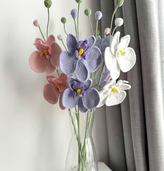 Crochet Large Orchid Colourful Orchid  