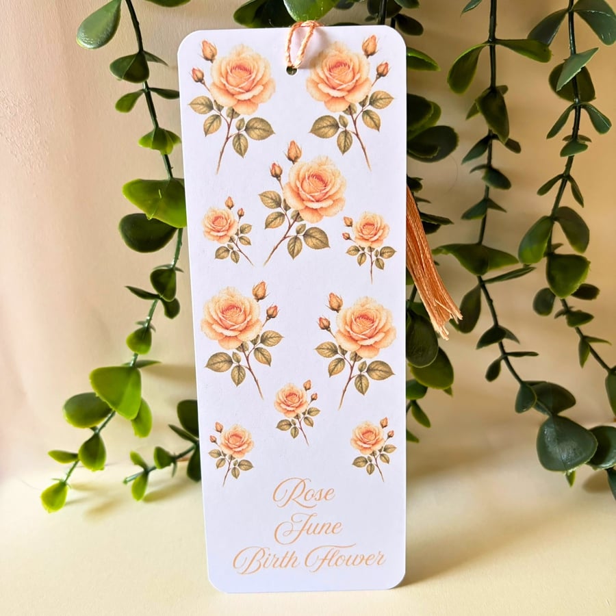 Rose Tassel Bookmark - Botanical Bookmark Gift for Book Lovers