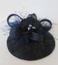 Black Watch Tartan Navy & Black Cocktail Percher Fascinator Mini Hat  - Image 4