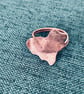 Freeform Curved Textured Copper Ring - UK Size S -  Handcrafted In Wales