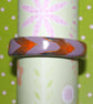 Golden Orange Chevrons Bangle - Handmade - Polymer Clay - Small Fit - Image 5