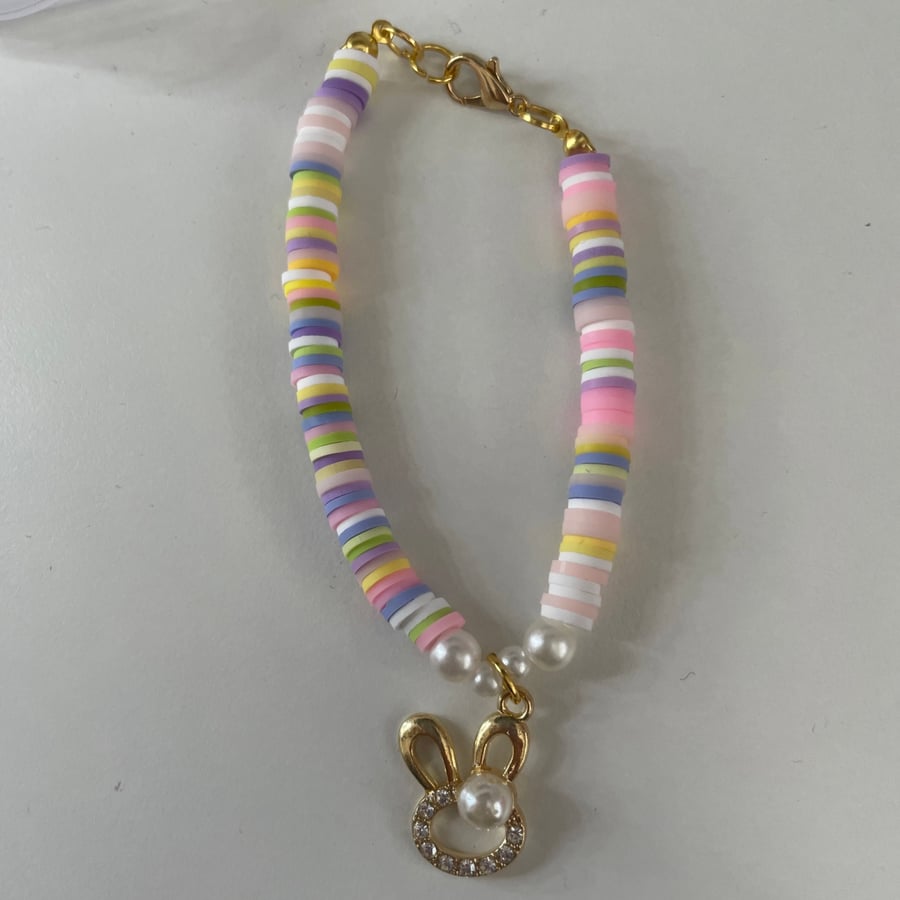 a pastel easter themed bracelet perfect for a small gift!