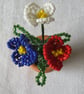 Red, White and Blue Miniature Flowers in a Pot - Image 2