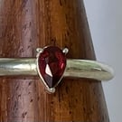 Garnet teardrop ring